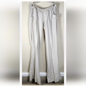 Motherhood Maternity Beige Tan Linen Pants Loose Leg High-Rise Size S Pockets